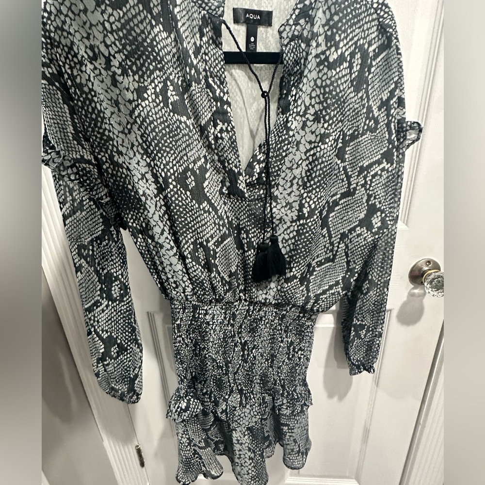 Snake print dress Aqua, Bloomingdales.